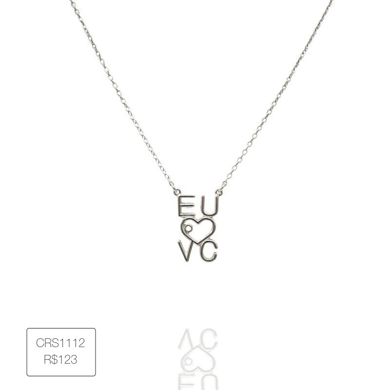 Colar Eu Amo Voce Prateado